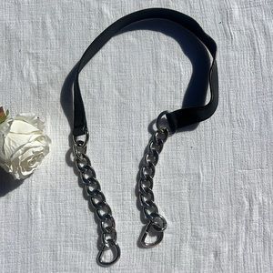 Black Leather Chain Strap